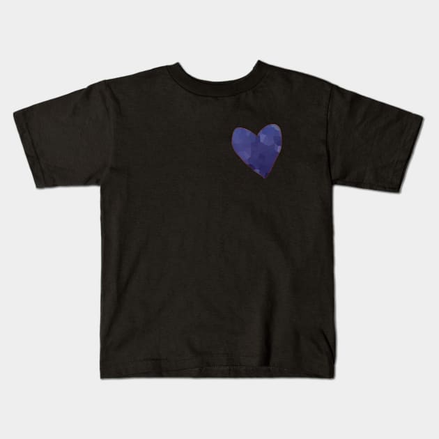 Small Blue Mosaic Heart Kids T-Shirt by ellenhenryart